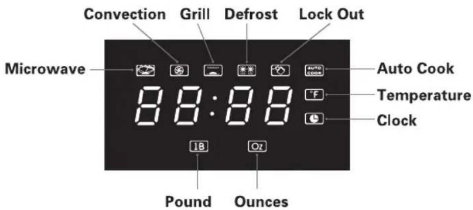 Convection Grill Defrost Lock Out Microwave 8:8:8:8 Auto Cook Temperature Clock 1B O2 Pound Ounces
