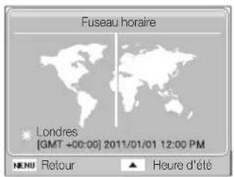 Fuseau horaire Londres (GMT +00:00) 2011/01/01 12:00 PM MENU Retour ▲ Heure d'été
