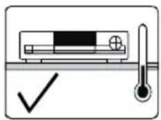 Diagram showing a thermometer and a device with checkmark, likely indicating a measurement or inspection step.