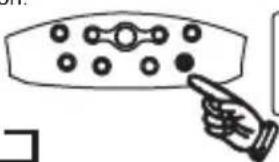 Illustration of a hand pointing at a rectangular device with circular buttons (no text or symbols)