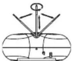 Pure technical diagram of a mechanical or optical setup with no visible text, numbers, or symbols
