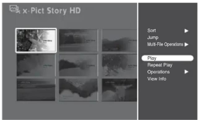 x-Pict Story HD Sort Jump Multi-File Operations Play Repeat Play Operations View Info
