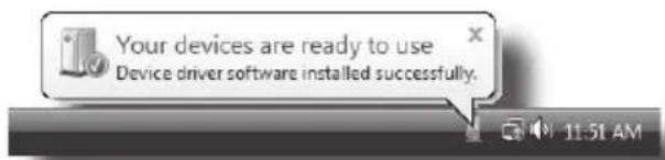 Your devices are ready to use Device driver software installed successfully. 11:51 AM