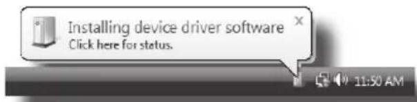 Installing device driver software Click here for status.