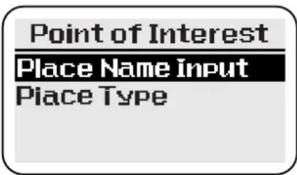 Point of Interest Place Name Input Place Type