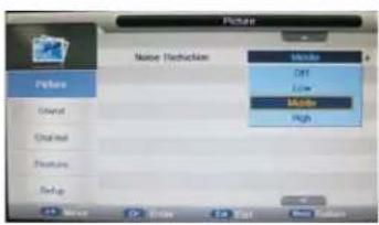 Picture Name Selection Movie Off Low Multi High Picture Gland Oralvel Features Setup Movie Strike Add New Edition