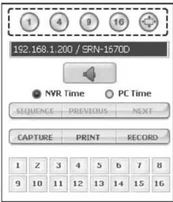 192.168.1.200 / SRN-1670D NVR Time PC Time SEQUENCE PREVIOUS NEXT CAPTURE PRINT RECORD 1 2 3 4 5 6 7 8 9 10 11 12 13 14 15 16