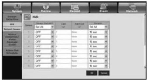 System Device Record Event Network NVR NVR Network Camera 1. OFF 4 2. OFF 5 3. OFF 6 4. OFF 7 5. OFF 8 6. OFF 9 7. OFF 10 8. OFF 11 9. OFF 12 10. OFF 13 11. OFF 14 12. OFF 15 13. OFF 16 14. OFF 17 15. OFF 18 16. OFF 19 17. OFF 20 18. OFF 21 19. OFF 22 20. OFF 23 21. OFF 24 22. OFF 25 23. OFF 26 24. OFF 27 25. OFF 28 26. OFF 29 27. OFF 30 28. OFF 31 29. OFF 32 30. OFF 33 31. OFF 34 32. OFF 35 33. OFF 36 34. OFF 37 35. OFF 38 36. OFF 39 37. OFF 40 38. OFF 41 39. OFF 42 40. OFF 43 41. OFF 44 42. OFF 45 43. OFF 46 44. OFF 47 45. OFF 48 46. OFF 49 47. OFF 50 48. OFF 51 49. OFF 52 50. OFF 53 51. OFF 54 52. OFF 55 53. OFF 56 54. OFF 57 55. OFF 58 56. OFF 59 57. OFF 60 58. OFF 61 59. OFF 62 60. OFF 63 61. OFF 64 62. OFF 65 63. OFF 66 64. OFF 67 65. OFF 68 66. OFF 69 67. OFF 70 68. OFF 71 69. OFF 72 70. OFF 73 71. OFF 74 72. OFF 75 73. OFF 76 74. OFF 77 75. OFF 78 76. OFF 79 77. OFF 80 78. OFF 81 79. OFF 82 80. OFF 83 81. OFF 84 82. OFF 85 83. OFF 86 84. OFF 87 85. OFF 88 86. OFF 89 87. OFF 90 88. OFF 91 89. OFF 92 90. OFF 93 91. OFF 94 92. OFF 95 93. OFF 96 94. OFF 97 95. OFF 98 96. OFF 99 97. OFF 100