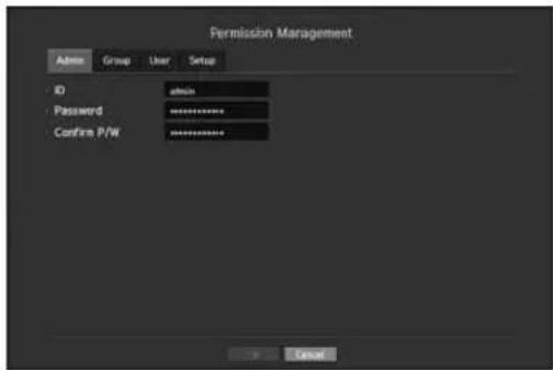 Permission Management Admin Group User Setup ID:a0000000000000000000000000000000000000000000000000000000000000000000000000000000000000000000000 Password:****** Confirm P/W:****** Cancel