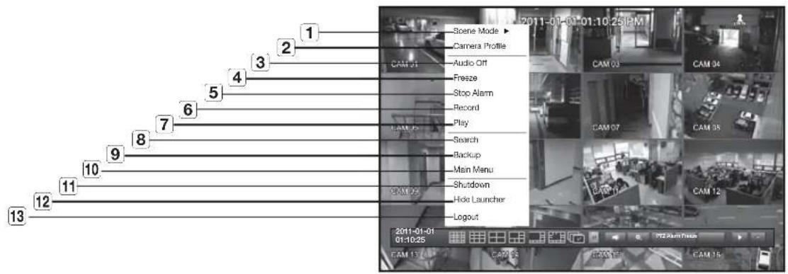 2011-01-01 01:10:25 PM Camera Mode Camera Profile Audio Off Freeze Stop Alarm Record Play Search Backup Main Menu Shutdown Hide Launcher Logout CAM 01 CAM 02 CAM 03 CAM 04 CAM 05 CAM 06 CAM 07 CAM 08 CAM 09 CAM 10 CAM 11 CAM 12 CAM 13 CAM 14 CAM 15