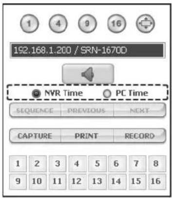 192,168,1,200 / SRN-1670D NVR Time PC Time SEQUENCE PREVIOUS NEXT CAPTURE PRINT RECORD 1 2 3 4 5 6 7 8 9 10 11 12 13 14 15 16