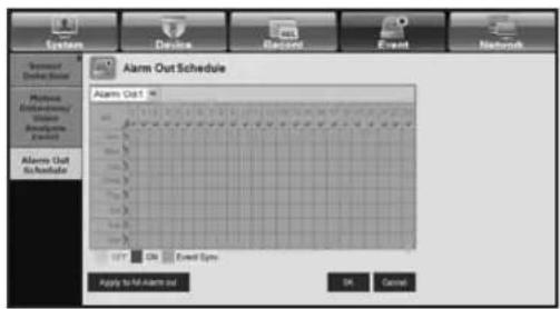 System Device Record Event Network Alarm Out Schedule Alarm Out 1 0 1 2 3 4 5 6 7 8 9 10 11 12 13 14 15 16 17 18 19 20 21 22 23 24 25 26 27 28 29 30 31 32 33 34 35 36 37 38 39 40 41 42 43 44 45 46 47 48 49 50 51 52 53 54 55 56 57 58 59 60 61 62 63 64 65 66 67 68 69 70 71 72 73 74 75 76 77 78 79 80 81 82 83 84 85 86 87 88 89 90 91 92 93 94 95 96 97 98 99 100