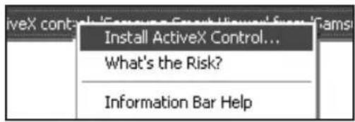 Install ActiveX Control... What's the Risk? Information Bar Help