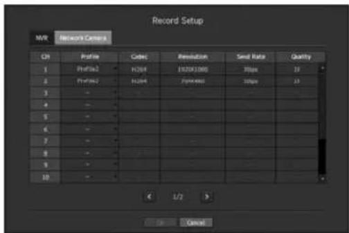 Record Setup MVR Refineon Camera CH Profile Codes Revolution Small Rate Quality 1 PH012 F204 F203F1000 9fps 37 2 PH012 F204 F204F000 9fps 37 3 N/A 3 N/A 4 N/A 5 N/A 6 N/A 7 N/A 8 N/A 9 N/A 10 N/A 1/2 Cancel
