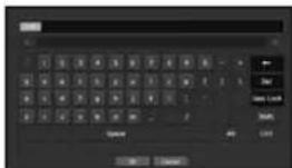 Screenshot of a keyboard interface with control buttons and navigation arrows