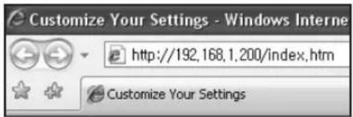 Customize Your Settings - Windows Internet http://192,168,1,200/index.htm Customize Your Settings