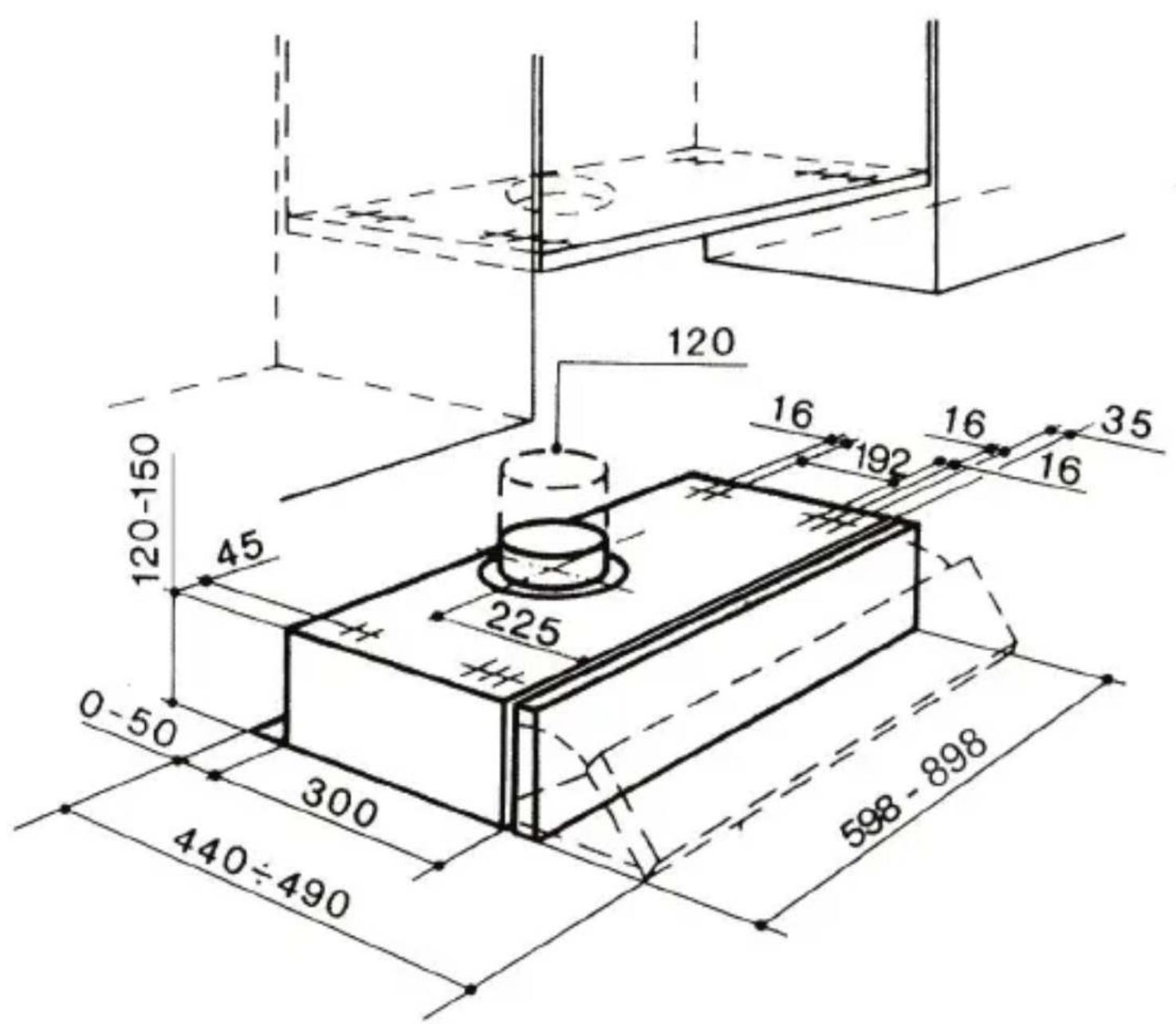 120 16 192 16 35 120-150 45 225 0-50 300 440÷490 598-898