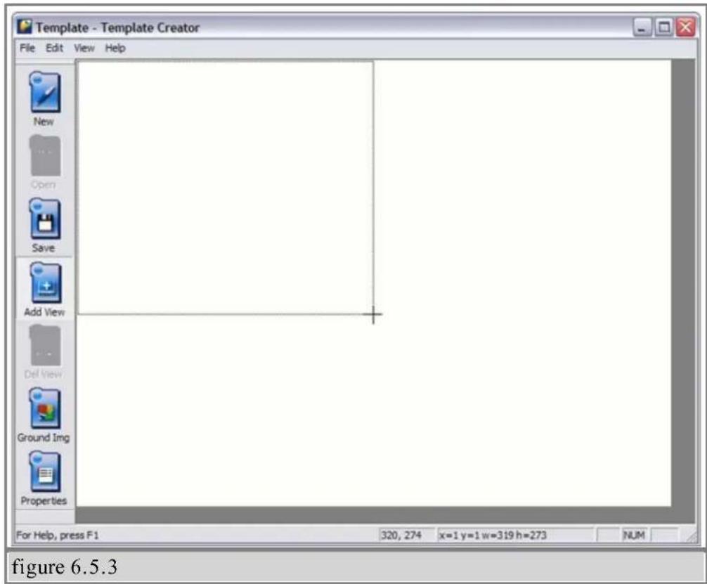 Template - Template Creator File Edit View Help New Open Save Add View Del View Ground Img Properties For Help, press F1 320, 274 x=1 y=1 w=319 h=273 NUM figure 6.5.3