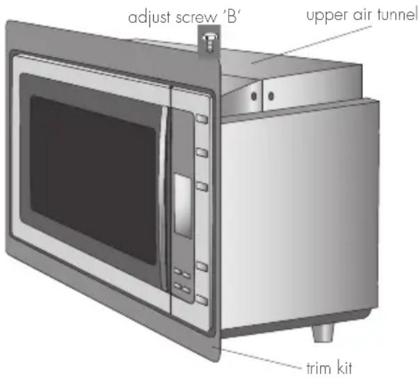adjust screw 'B' upper air tunnel trim kit