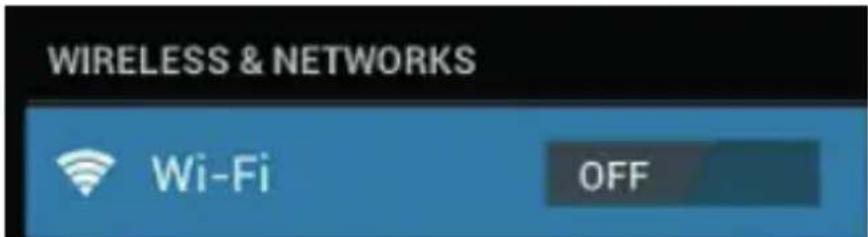 WIRELESS & NETWORKS Wi-Fi OFF