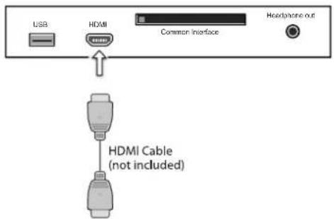 USB HDMI Common Interface Headphone out HDMI Cable (not included)