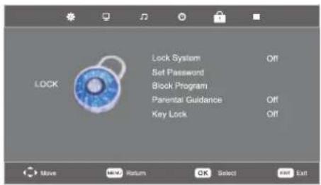 LOCK Lock System Off Set Password Block Program Parental Guidance Off Key Lock Off