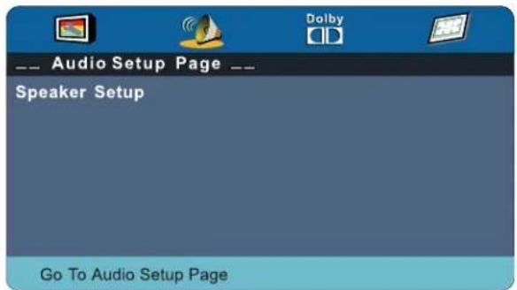 Audio Setup Page Speaker Setup Go To Audio Setup Page