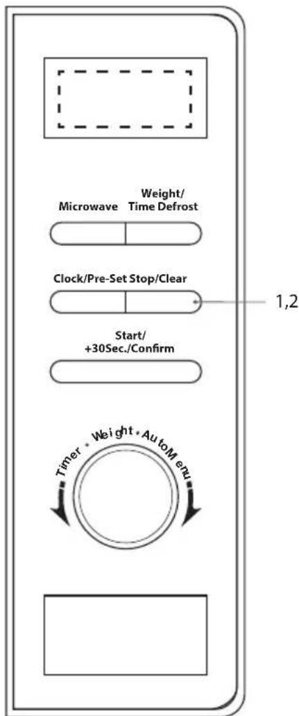 Microwave Weight/ Time Defrost Clock/Pre-Set Stop/Clear Start/ +30Sec./Confirm Timer • Weight • AutoM thru 1,2