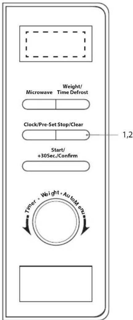 Microwave Weight/ Time Defrost Clock/Pre-Set Stop/Clear Start/ +30Sec./Confirm 1,2 Timer • Weight • AutoMenu