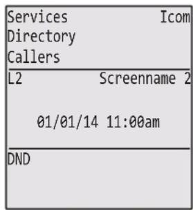 Services Icom Directory Callers L2 Screenname 2 01/01/14 11:00am DND
