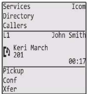 Services Icom Directory Callers L1 John Smith Keri March 201 00:17 Pickup Conf Xfer
