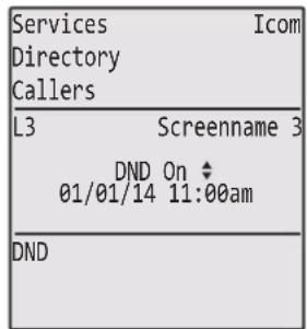 Services Icom Directory Callers L3 Screenname 3 DND On 01/01/14 11:00am DND