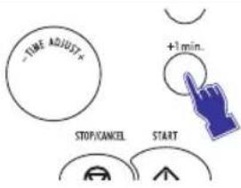 -TIME ADJUST+ +1 min... STOP/CANCEL START