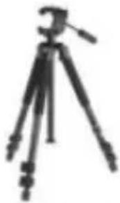 Simple line drawing of a tripod with tripod handle and tripod base (no text or symbols)
