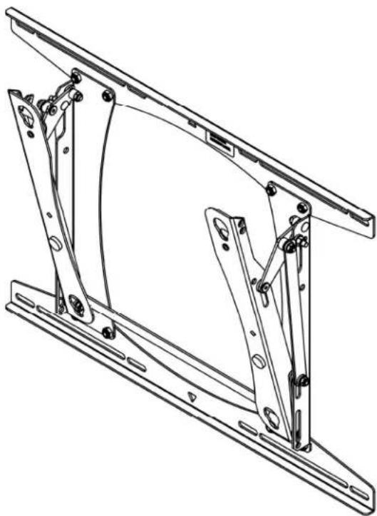 Technical line drawing of a mechanical frame assembly (no text or symbols)