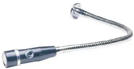Close-up of a metallic medical or laboratory tool with a coiled handle and bulb (no text or symbols visible)