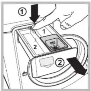 HOTPOINT Aqualtis AQS73D 29 - Rengjøre vaskemiddelskuffen - 1