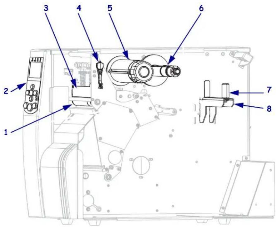 Technical diagram of a mechanical device with numbered components for identification