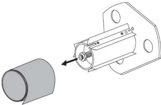 ZEBRA 110Xi4 - To remove media or liner from the rewind spindle, complete these steps: - 4