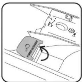 Diagram showing a device's internal components with a labeled component and rotation arrow indicating clockwise motion.