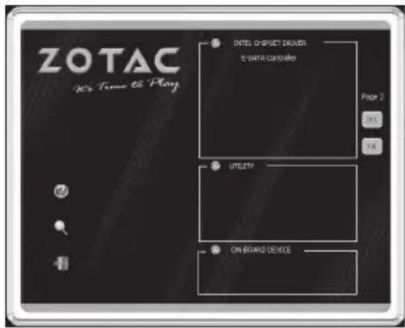 ZOTAC No Time to Play ENTER COMPACT DRIVER & DATA CONTROLS Page 2 OK FX UTILITY ON BOARD DEVICE