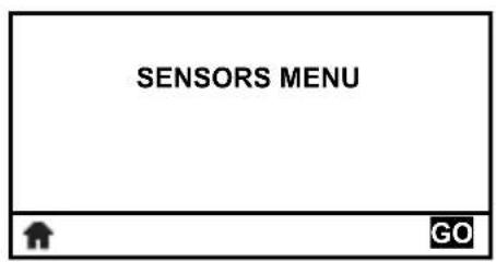 SENSORS MENU ↑ GO