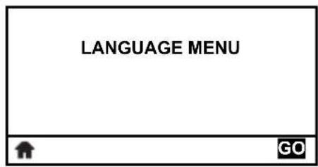 LANGUAGE MENU ↑ GO