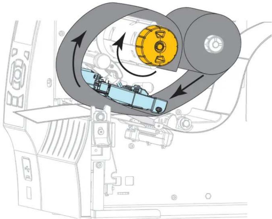 ZEBRA ZT420 - To load ribbon, complete these steps: - 5