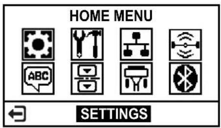 HOME MENU ABC SETTINGS