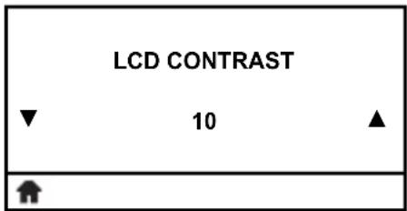 LCD CONTRAST ▼ 10 ▲ ↑