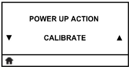 POWER UP ACTION ▼ CALIBRATE ▲