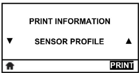 PRINT INFORMATION ▼ SENSOR PROFILE ▲ PRINT