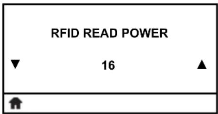 RFID READ POWER ▼ 16 ▲ ↑