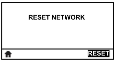 RESET NETWORK ↑ RESET